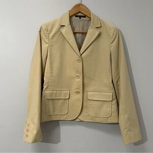 Theory Corduroy Blazer Jacket Sz 8 Beige/Cream